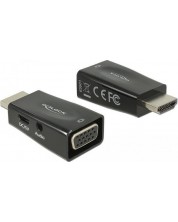 Адаптер Delock - 65901, HDMI/VGA, черен -1