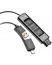 Адаптер Plantronics - DA85, USB-A/USB-C/QD, черен -1