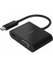 Адаптер Belkin - USB-C/ VGA/Charge, черен