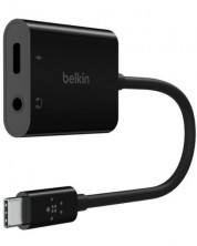 Адаптер Belkin - RockStar, жак 3.5 mm/USB-C, черен