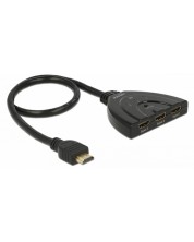 Адаптер Delock -18600, 4K HDMI, 3 порта, черен