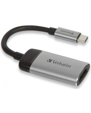 Адаптер Verbatim - USB-C/HDMI, 0.10 m, черен/сребрист