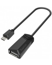 Адаптер Hama - OTG, USB-A/Micro USB, 0.15 m, черен -1