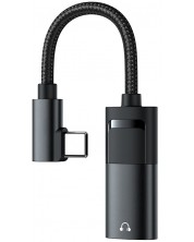 Адаптер Xmart - USB-C/жак 3.5 mm/USB-C, черен