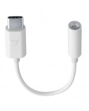 Адаптер Cellularline - Music Enabler, жак 3.5 mm/USB-C, бял