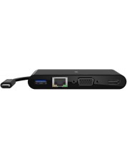 Адаптер Belkin, USB-C/GBE, HDMI, VGA, USB-A, черен