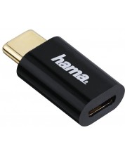 Адаптер Hama - 178399, USB-C/Micro USB, черен -1