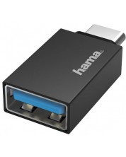 Адаптер Hama - OTG, USB-C/USB-A, черен