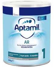Мляко за кърмачета Aptamil - AR 1, против повръщане, 0-6м, опаковка 400 g