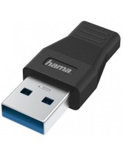 Адаптер Hama - 200354, USB-A/USB-C, черен -1