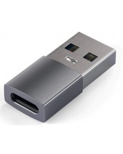 Адаптер Satechi - Aluminum, USB-A/USB-C, сив -1