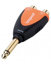 Адаптер Bespeco - SLAD365, 6.3 mm/RCA, черен/оранжев