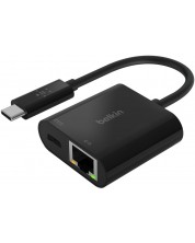 Адаптер Belkin - USB-C/Ethernet/Charge, черен