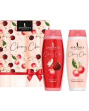 Afrodita Cosmetics Комплект Cherry chic - Душ гел + Лосион за тяло, 2 x 200 ml