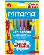 Акварелни пастели Mitama - Soft Maxi, измиващи се, 6 цвята -1