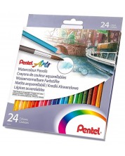 Акварелни цветни моливи Pentel - Arts, 24 цвята
