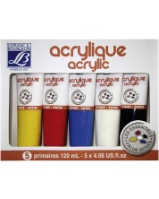 Акрилни бои Lefranc & Bourgeois - 5 цвята x 120 ml -1