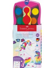 Акварелни бои Faber-Castell Connector - Еднорог, 12 цвята -1