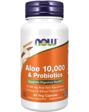 Aloe Vera 10.000 & Probiotics, 60 капсули, Now -1