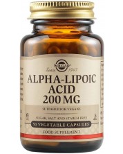 Alpha Lipoic Acid, 200 mg, 50 растителни капсули, Solgar