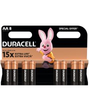 Алкални батерии Duracell - Basic, AA, 8 бр.