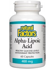 Alpha-Lipoic Acid, 400 mg, 60 капсули, Natural Factors -1