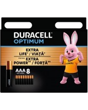 Алкални батерии Duracell - Optimum, AAA, 8 бр.