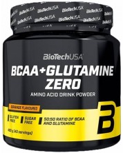 BCAA + Glutamine Zero, портокал, 480 g, BioTech USA -1