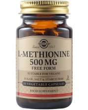 L-Methionine, 500 mg, 30 растителни капсули, Solgar -1