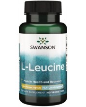 L-Leucine, 500 mg, 60 растителни капсули, Swanson -1