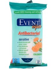 Антибактериални мокри кърпи Event - С невен, 15 броя -1