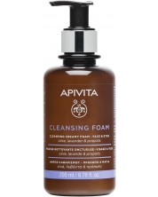 Apivita Face Cleansing Пяна за лице и околоочен контур, 200 ml
