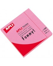 Самозалепващи листчета APLI - Розов неон, 75 x 75 mm, 100 броя -1