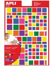 Самозалепващи стикери Apli - Четириъгълници, 7 цвята, 756 броя
