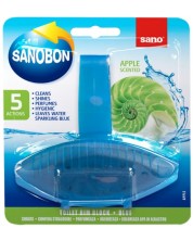 Ароматизатор за тоалетна Sano - WC Bon Blue Apple, 55 g -1