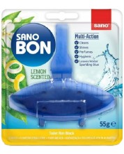 Ароматизатор за тоалетна Sano - WC Bon Blue Lemon, 55 g -1