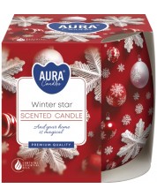 Ароматна свещ в чаша Bispol Aura - Red Winter Star, 100 g, асортимент