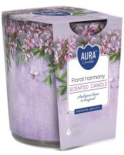 Ароматна свещ Bispol Aura - Floral Harmony, 100 g -1