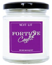 Ароматна свещ с късметче Next Lit Fortune Candle - Bush Bouquet, на български език