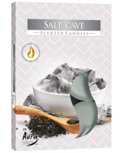 Ароматни чаени свещи Bispol Aura - Salt Cave, 6 броя