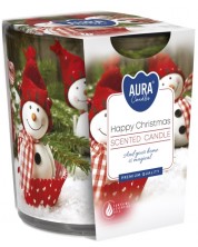 Ароматна свещ в чаша Bispol Aura - Happy Christmas, 100 g