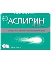 Аспирин Ултра, 500 mg, 8 обвити таблетки, Bayer -1