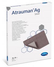 Atrauman Ag Тюлени превръзки със сребро, 10 х 10 cm, 3 броя, Hartmann -1