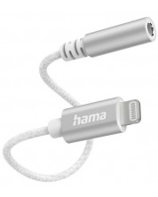 Аудио адаптер Hama - 201523, Lightning/жак 3.5 mm, бял -1