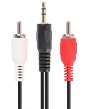 Аудио кабел VCom - CV212, жак 3.5 mm/2x RCA, 1.8 m, черен/бял/червен -1
