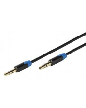 Аудио кабел Vivanco - жак 3.5 mm/жак 3.5 mm, 1.2 m, черен/син -1