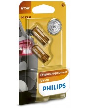 Автомобилни крушки Philips - 12V, WY5W, W2.1X9.5d, 2 броя -1