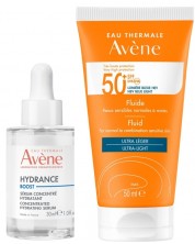 Avène Hydrance & Sun Комплект - Серум-концентрат Boost и Слънцезащитен флуид, SPF50+, 30 + 50 ml -1