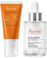 Avène Комплект - Серум-концентрат Hyaluron Activ B3 и Слънцезащита за лице, 30 + 50 ml -1