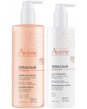 Avène XeraCalm Nutrition Комплект - Душ крем и Хидратиращо мляко, 500 + 400 ml -1